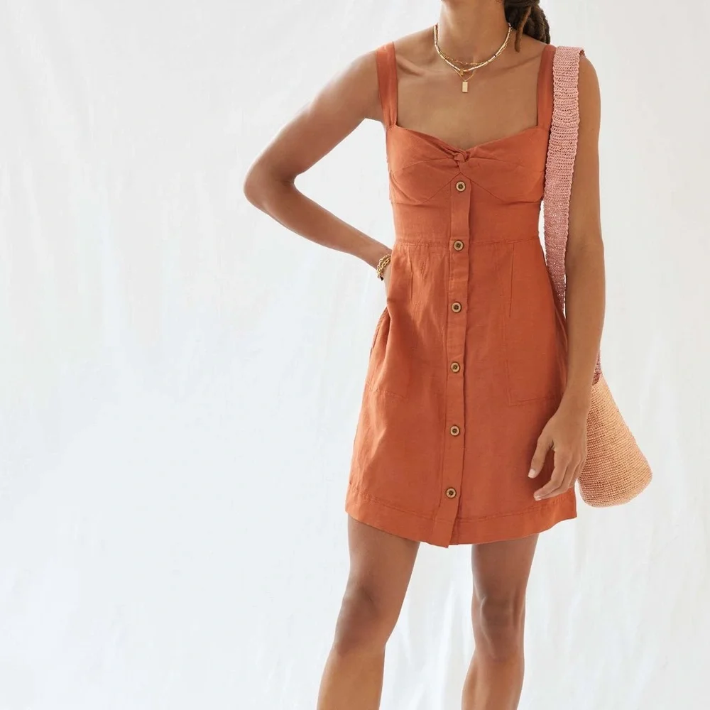 Anthropologie Maeve Twist-Front Mini Dress